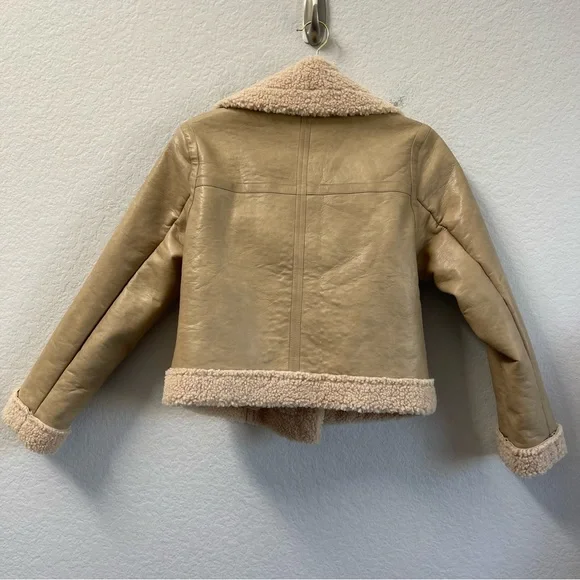 Sage The Label Bowie Moto Jacket Taupe Size Small